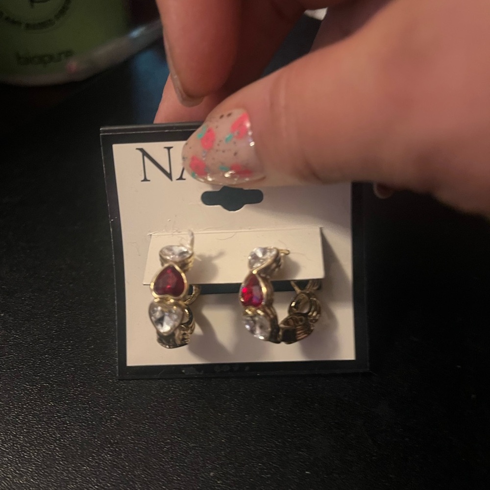 Elegant Gold and Red Earrings